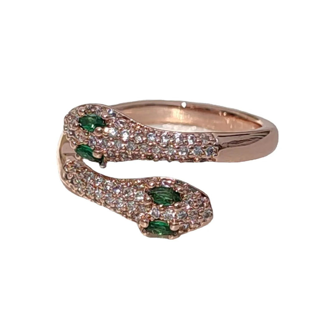 925 Sterling Silber Schlangen-Zirkon-Ringe für Frauen Hochzeit Luxus-Schmuck Großhandel Dropshipping