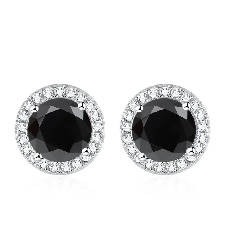 NeeTim Moissanite Ohrstecker für Damen 925 Sterling Silber Grün Blau Pink Rot Schwarz Blau Funkelnde Moissanite Ohrstecker