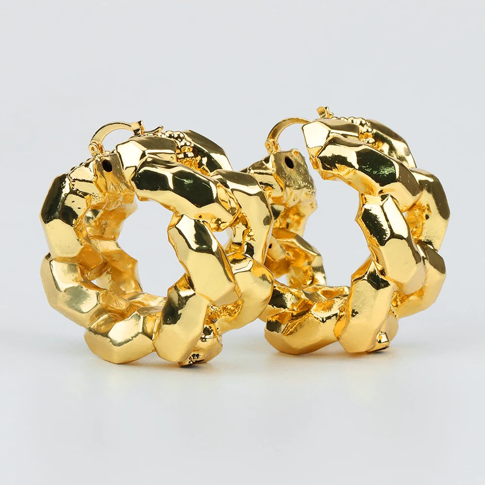 Afrikanische Creolen für Damen, Schmuck, goldfarbene große Ohrhänger für Dubai Hochzeiten, Brautohrringe, Schmuckzubehör