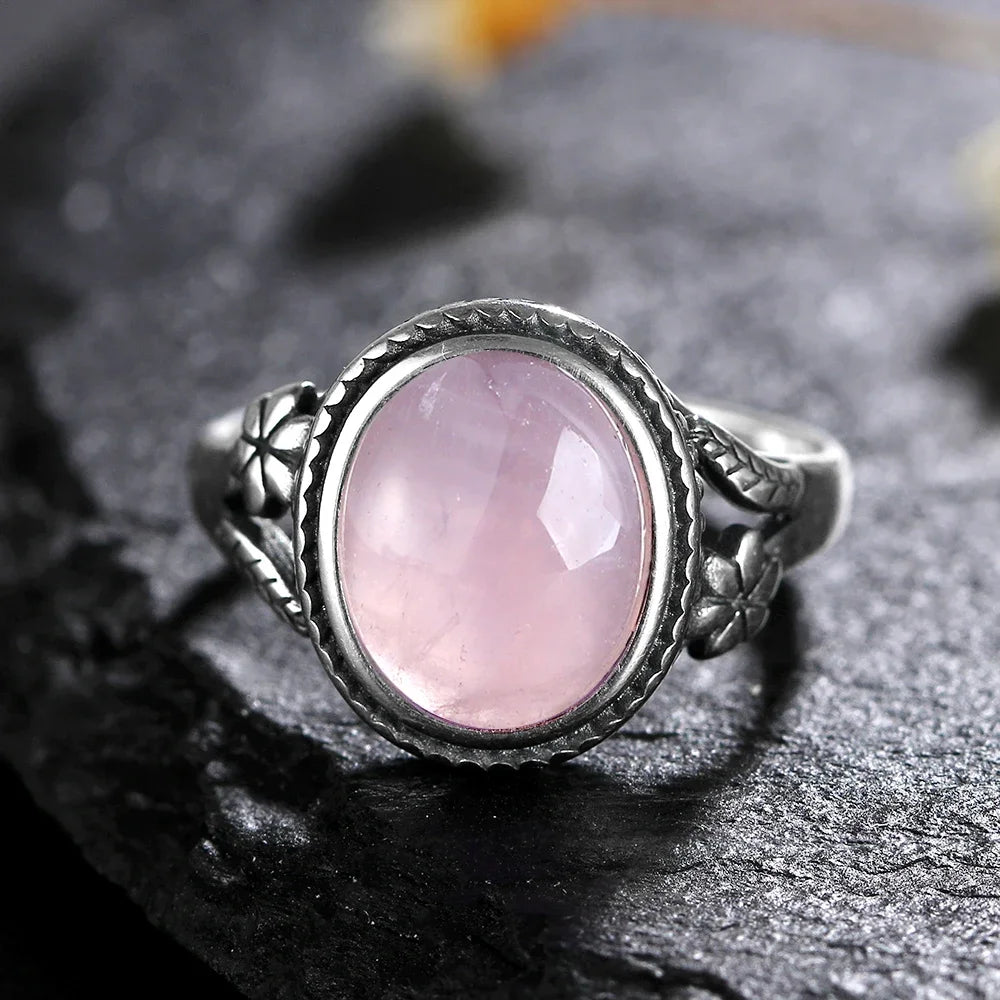 Vintage Silberring Damenschmuck Natürlicher Mondstein Tigerauge Personalisierte Ringe für Frauen Bijoux Hochzeitsschmuck Geschenk S925