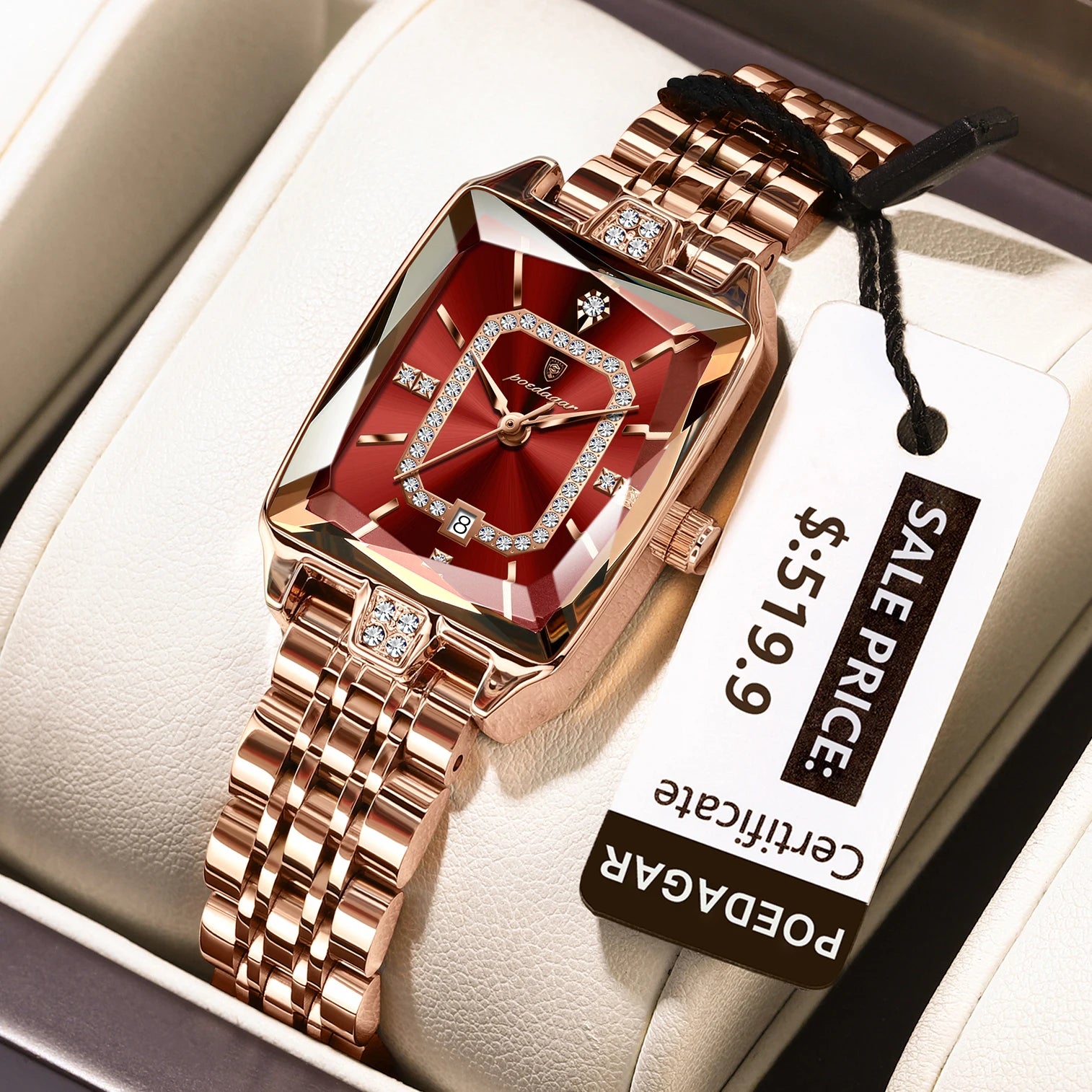 POEDAGAR Luxury Watch For Woman Waterproof Calendar High Quality Ladies Watch Stainless Steel Quartz Women's Watches Elegant+Box