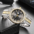 Reloj de diamante brillante Hot Sale para hombre, color oro, de lujo, de cuarzo, reloj masculino, dropshipping, calendario de diamantes de imitación, reloj de pulsera