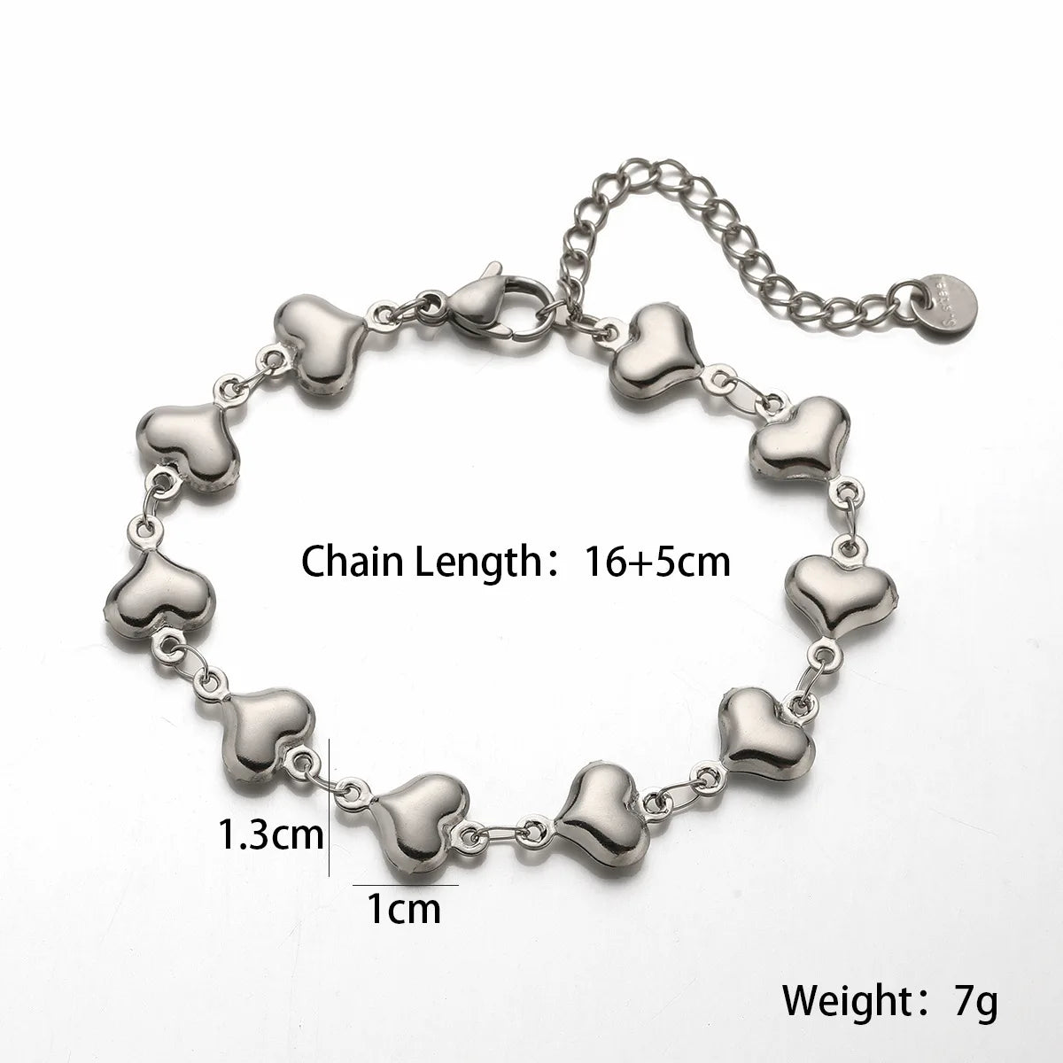 NEWBUY Großhandel, nicht verblassende, goldfarbene 316L Edelstahl Herz Charm Armband für Frauen, lässiger täglicher Schmuck