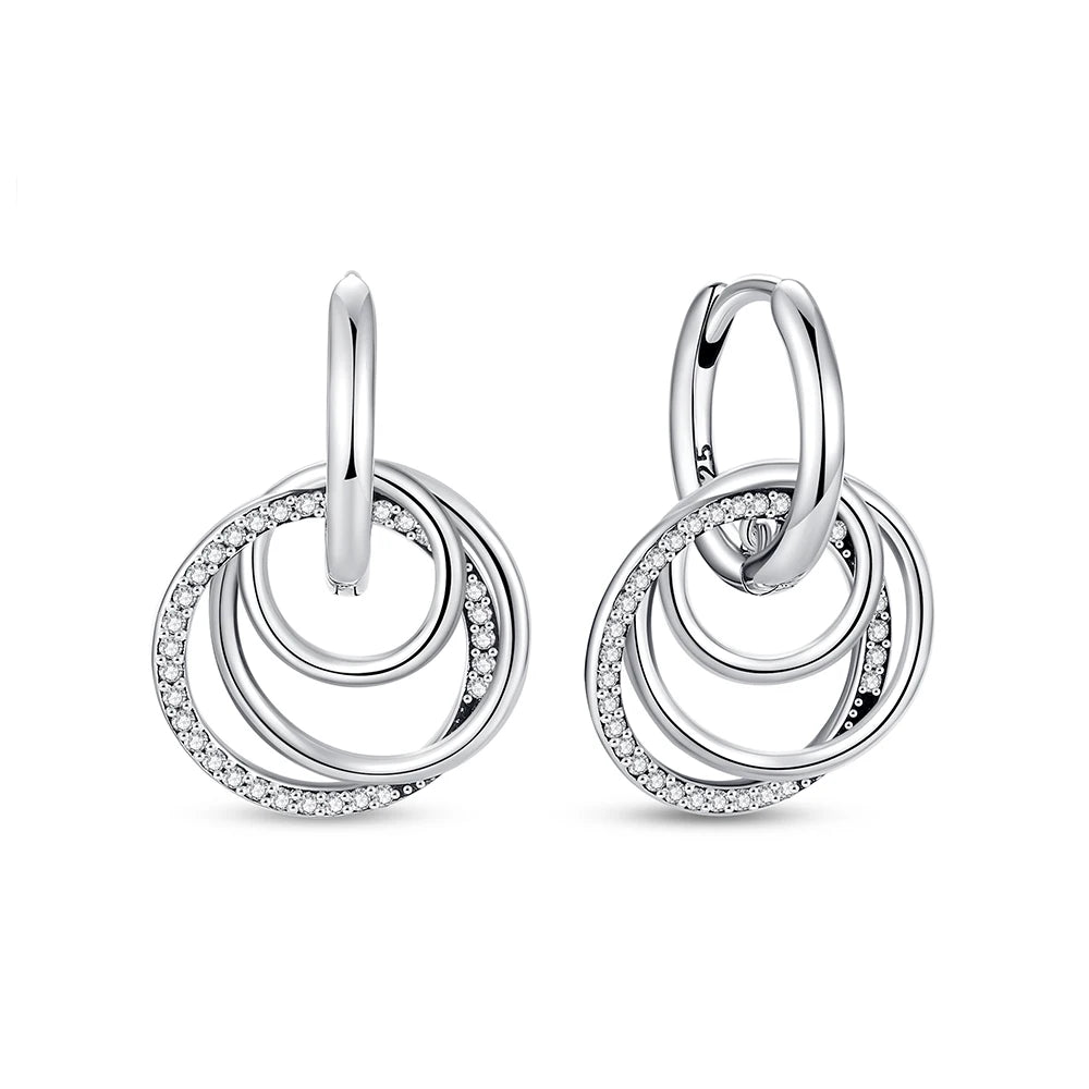 Original 925 Sterling Silver Earrings 2026 Stud Hoop Crystal Earings For Women Rose Gold Crown Heart Infinity Bee Earing Jewelry