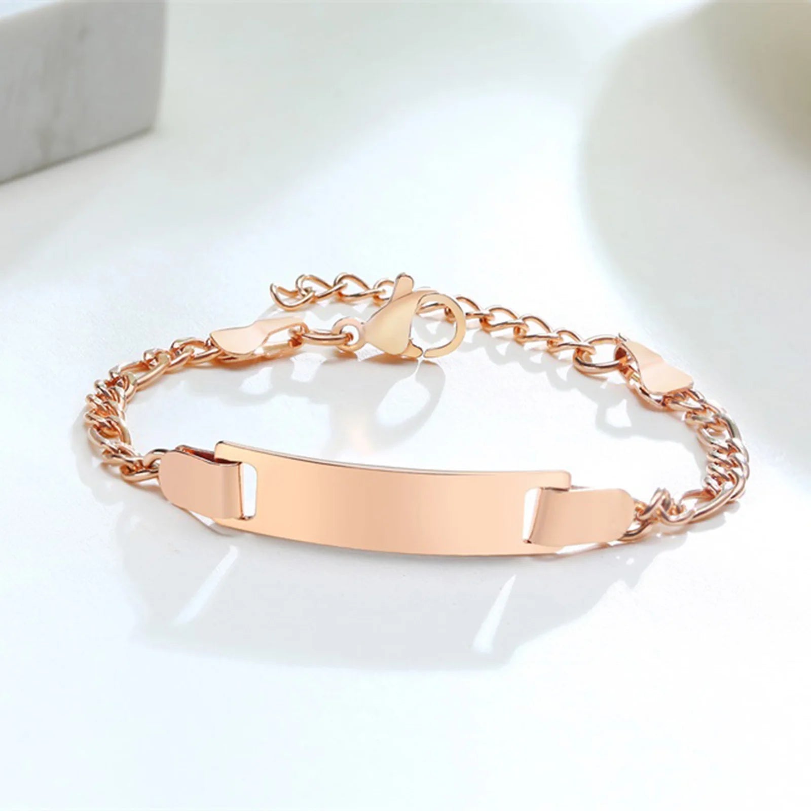 Baby Kinderarmband, Edelstahl-Kettenarmband verstellbar ohne Namen, Mädchen Junge Kinder Geburtstagsgeschenk