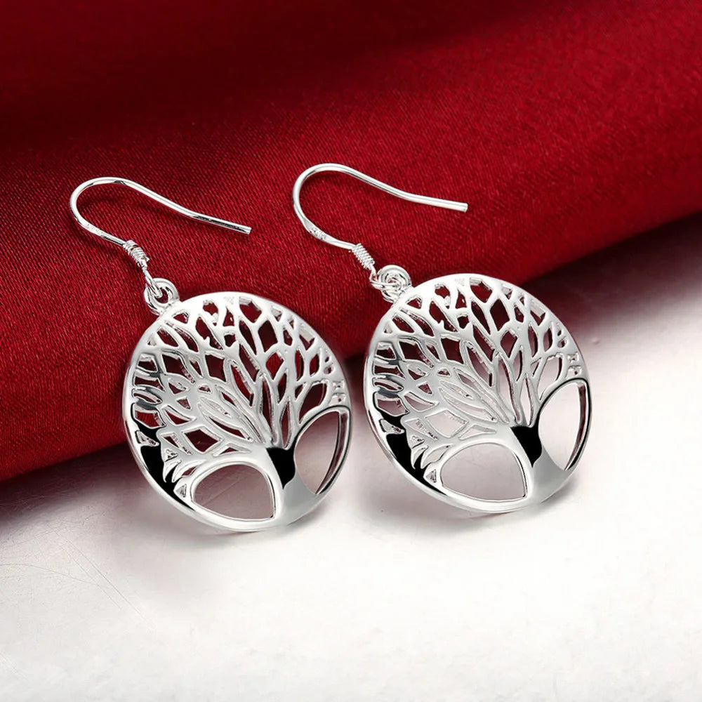 Pendientes de aro redondos simples de plata de ley 925 de alta calidad para mujer, joyería de moda para boda y compromiso