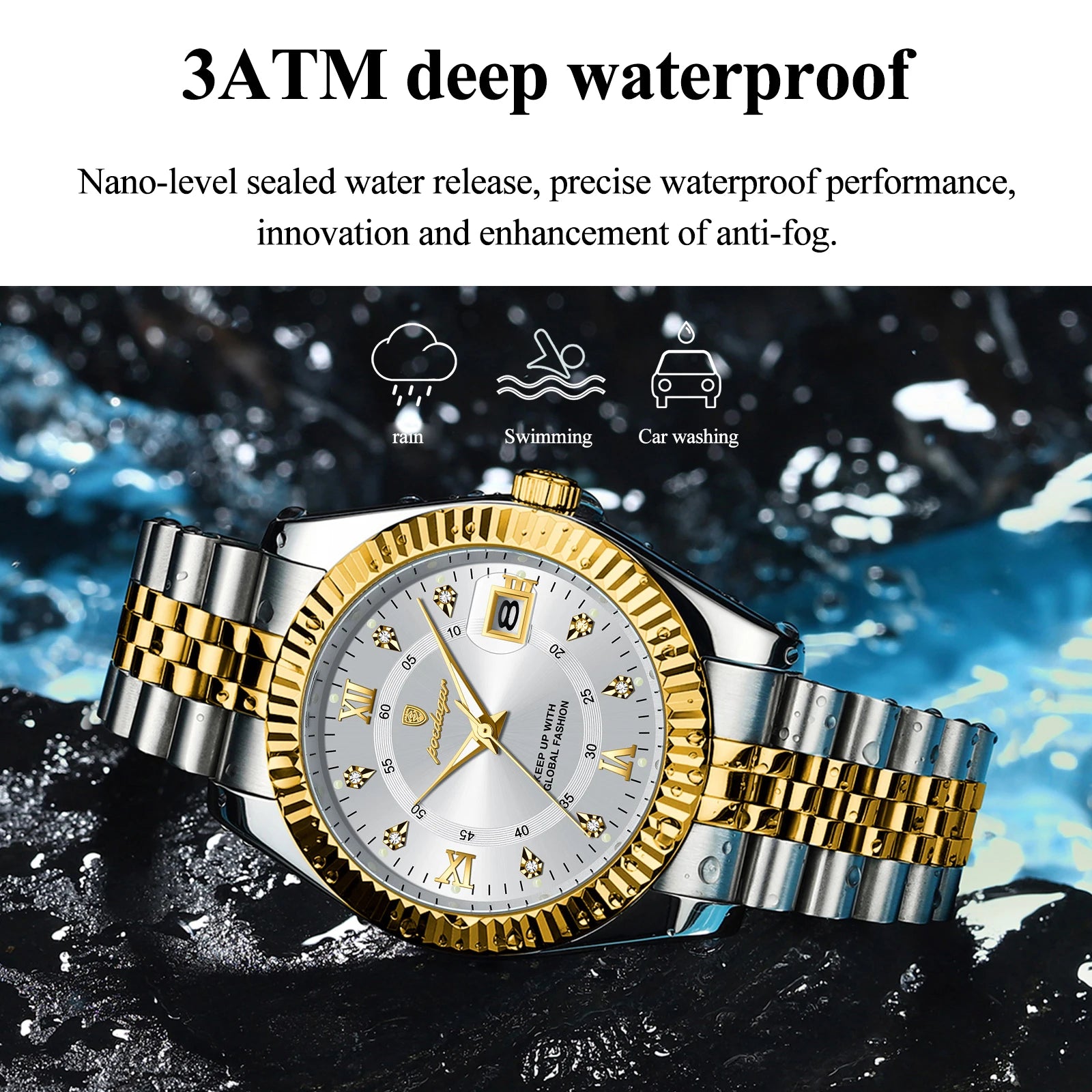 Relojes de cuarzo clásicos de lujo POEDAGAR para hombre, de acero inoxidable, con fecha, resistentes al agua, luminosos, a la moda, de negocios, para hombre