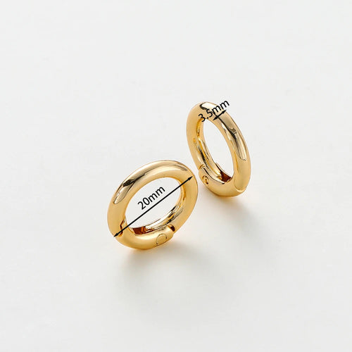 5 Stück 20mm 14K 18K vergoldete O-Ring Federverschlüsse, aufklappbare runde Schlüsselanhänger Haken Anhänger Verbinder für DIY Schmuckherstellung