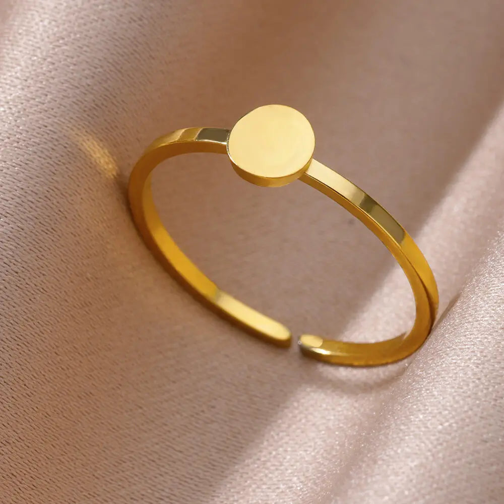 Edelstahl kleine Herzringe für Frauen Vintage Gold Farbe Kreuz Öffnung Geometrischer Ring Mode Hochzeit Schmuck Geschenk 2024