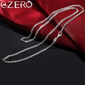 925 Sterling Silber Halskette 16/18/20/22/24/26/28/30 Zoll Klassische 2MM flache Seitenkette für Damen Herren Schmuck Geschenk Party