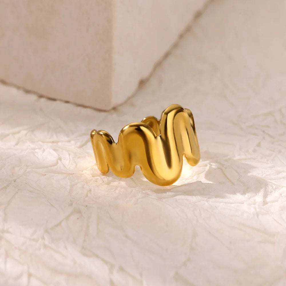 Anillos de doble corazón para mujer, color dorado, acero inoxidable, anillo abierto ajustable, joyería estética de moda para fiesta o boda, regalo