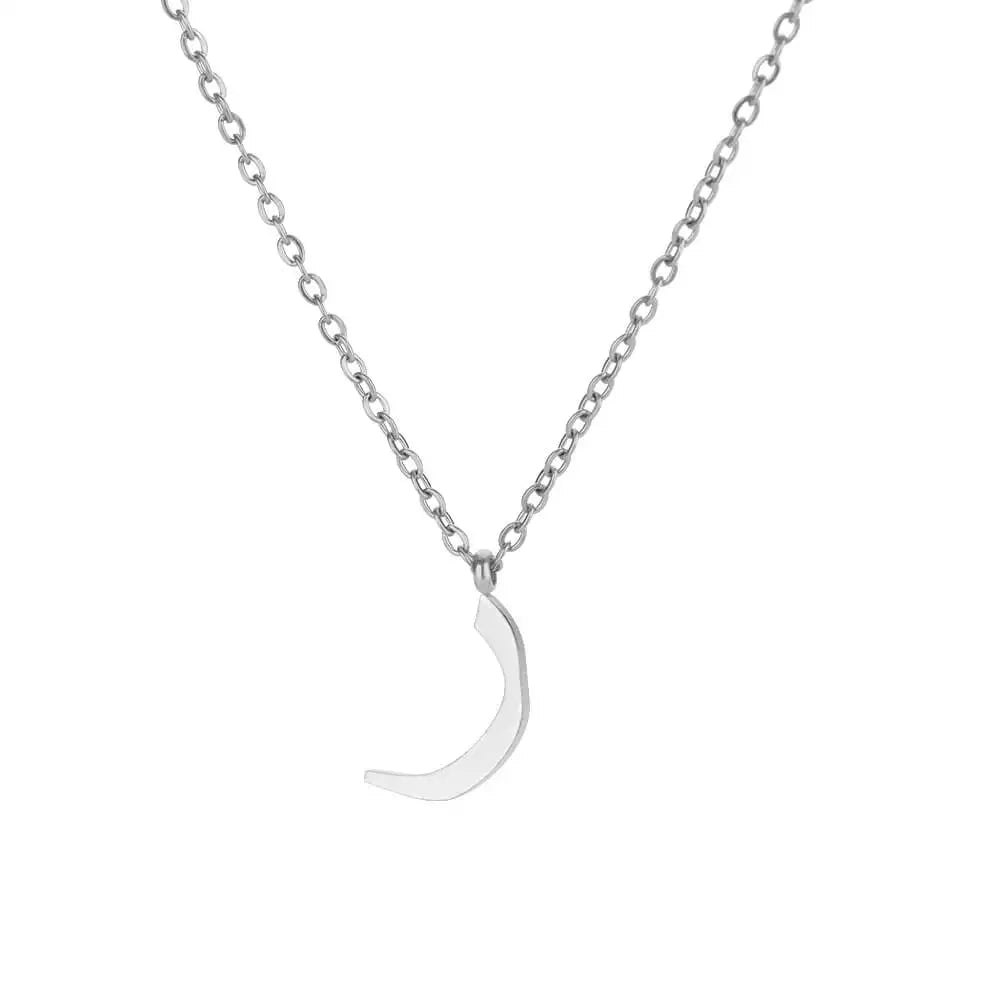 Collar con colgante de letras árabes para mujer, cadena inicial de acero inoxidable, gargantilla, collar, joyería de boda 2024, bisutería