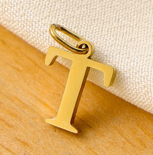 10PCS 26 Letters Stainless Steel Cut Alphabet Pendant for DIY Woman Necklace Ladies Jewelry Accessories Wholesale Dropshipping