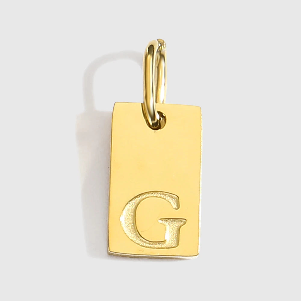 Alphabet-Anhänger für Halsketten, Edelstahl-Schmuck, DIY gravierte Schriftzüge, Accessoires, Damenschmuck