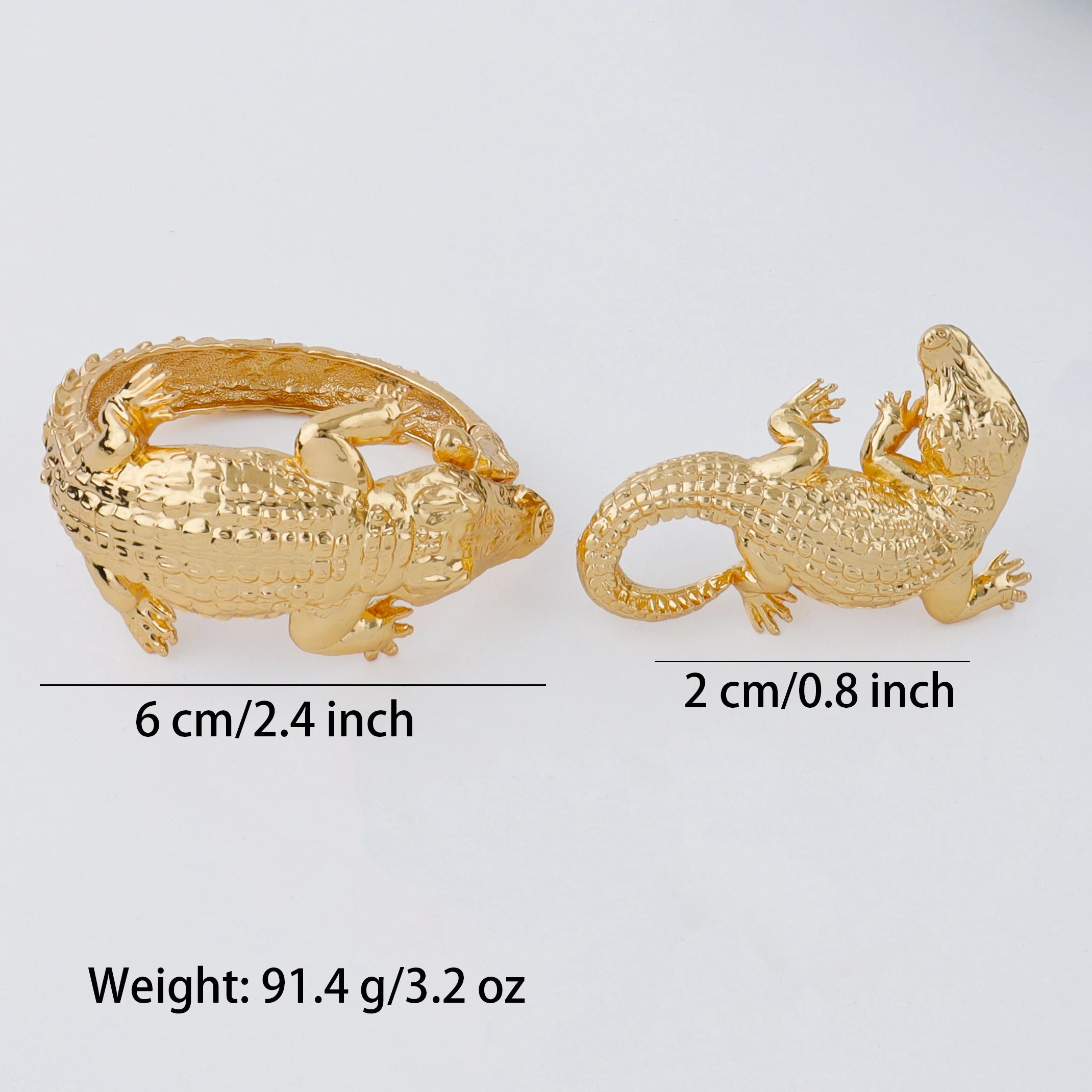 Afrikanisches Großes Krokodil Schmuckset für Damen Lady Große Halskette Arabische Goldfarbe Ohrringe Armband Braut Frau Jubiläumsgeschenk