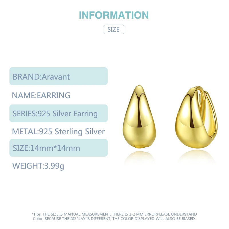 Pendientes de aro con diseño de huevo chapado en oro de 18 quilates, plata 925 de 14 mm, joyería de moda para mujer