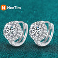 NeeTim 1ct 6.5mm Moissanit-Ohrringe für Frauen, S925 Sterlingsilber mit 18k vergoldeten Diamant-Ohrsteckern, Hochzeitsparty-Schmuck
