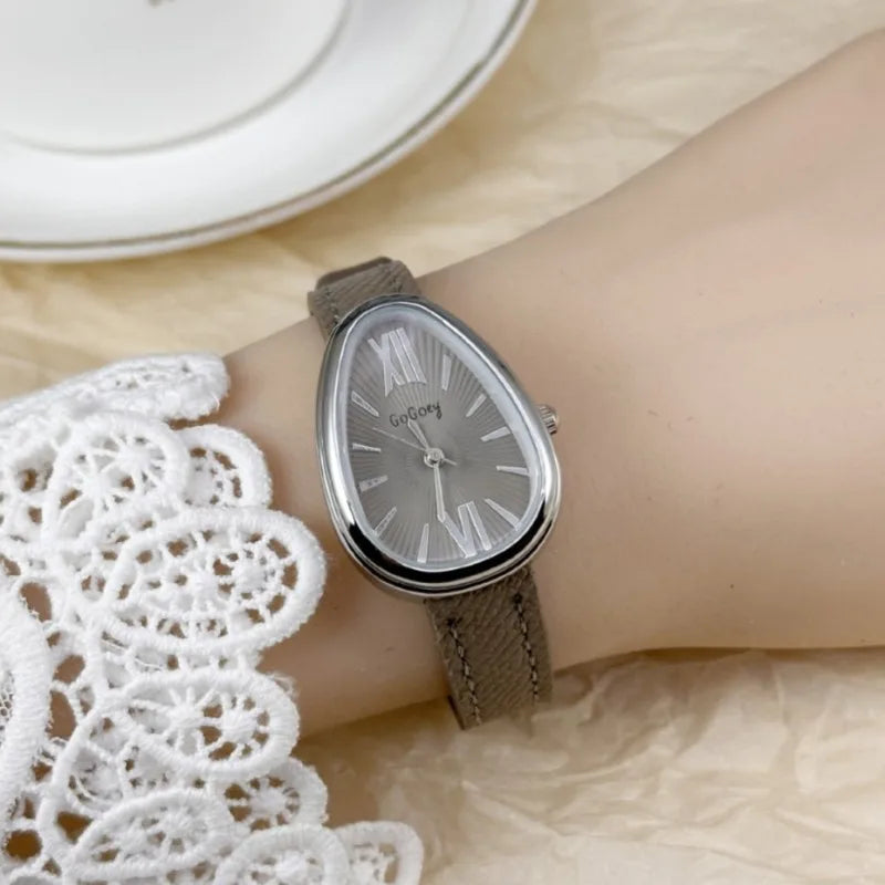 Famoso reloj de cuarzo de marca para mujer, regalo de lujo, reloj de pulsera de cabeza de serpiente para mujer, reloj de pulsera de moda con correa de cuero rojo, Dropshipping
