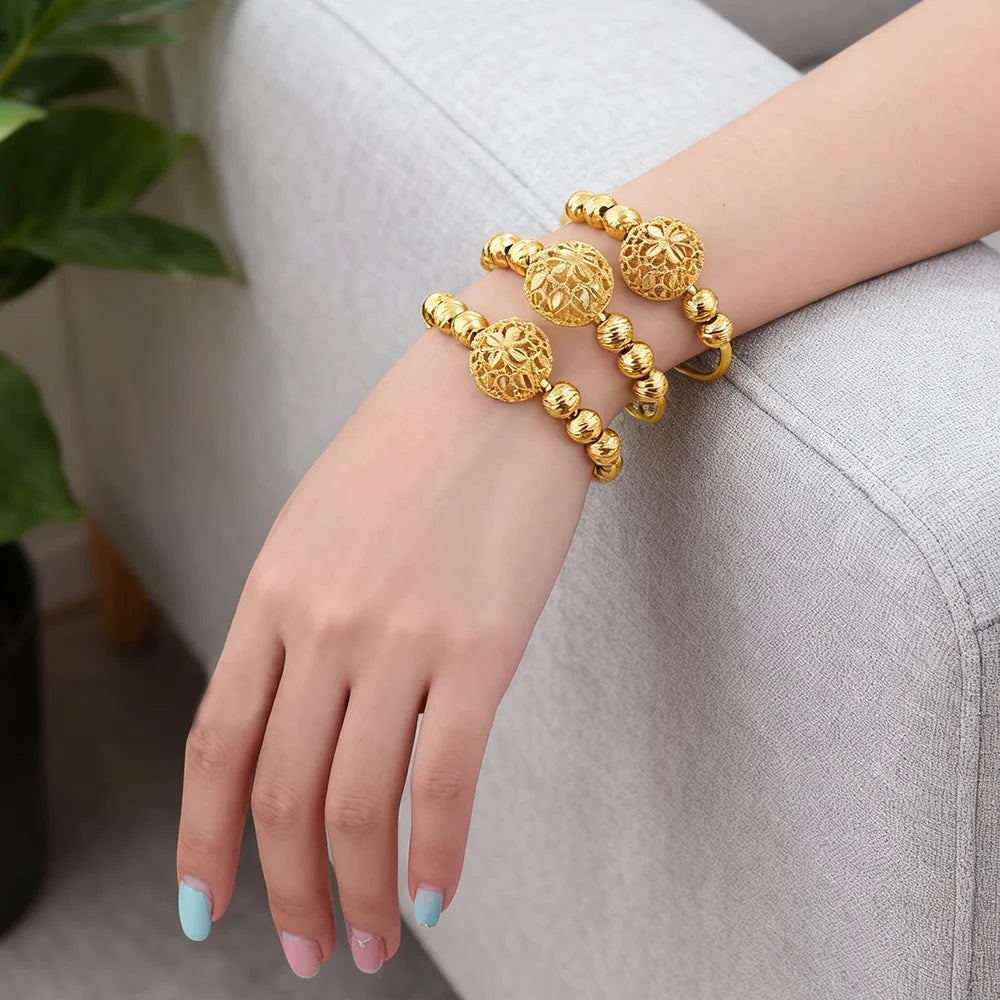 Äthiopisch-hawaiianischer Schmuckarmreif, 18 Karat vergoldet, Armband für Damen, Blumenarmreif, afrikanisch, kostenloser Versand, Valentinstagsgeschenk