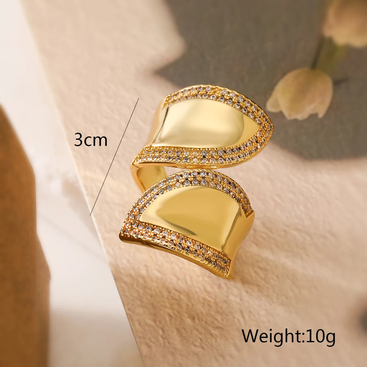 NEWBUY Luxus AAA Zirkonia Pave-Fassung Kupfer Schmuck Trendige Goldfarbe Trauringe für Frauen