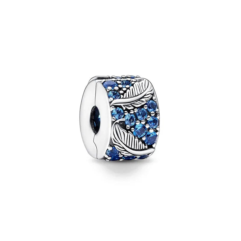 Europäische Sommer Blaue Serie Schildkrötenblumen-Anhänger Passend für S925 Europäisches 925 Sterling Silber Armband Armreifen Halskette