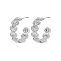 Pendientes de acero inoxidable con forma de C para mujer, chapados en oro, estilo coreano, perforados, joyería de lujo, regalo de cumpleaños