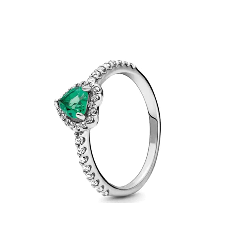 925er Silber Herz-Stein-Ring Neu Heiß Verkaufend Rosa Weiße Ringe Geeignet für jeden Anlass Passendes DIY Geburtstagsgeschenk