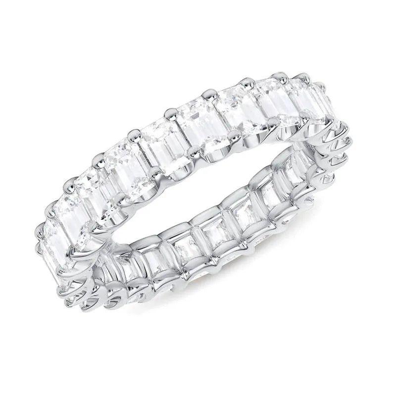 925 Sterling Silber Wunderschöne Verlobungsringe Liebe Hochzeitsschmuck Voll gepflastert Quadratischer Kristall Zirkon Eleganter Damen Verlobungsring