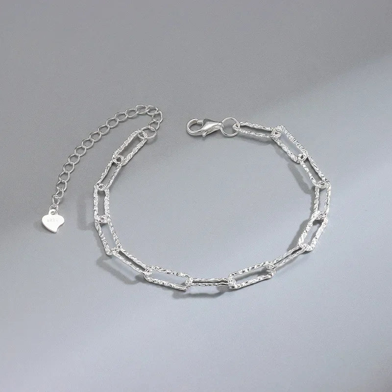 925 Sterling Silber Herzförmige Halskette Armband Set für Frauen Vintage Koreanische Kristall Armbänder Hochwertiges Set Party Schmuck