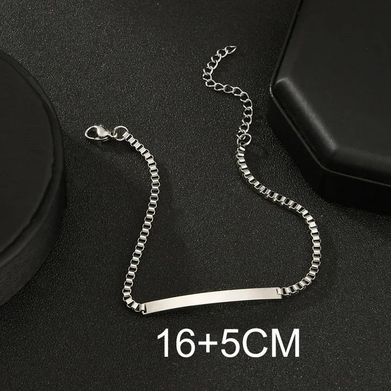 Bluelory personalisiertes Armband für Herren und Damen, Edelstahl, verschiedene Stile, leeres Namensschild, Herzarmband, Party-Schmuckgeschenk