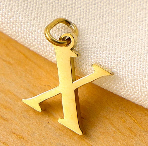 10PCS 26 Letters Stainless Steel Cut Alphabet Pendant for DIY Woman Necklace Ladies Jewelry Accessories Wholesale Dropshipping