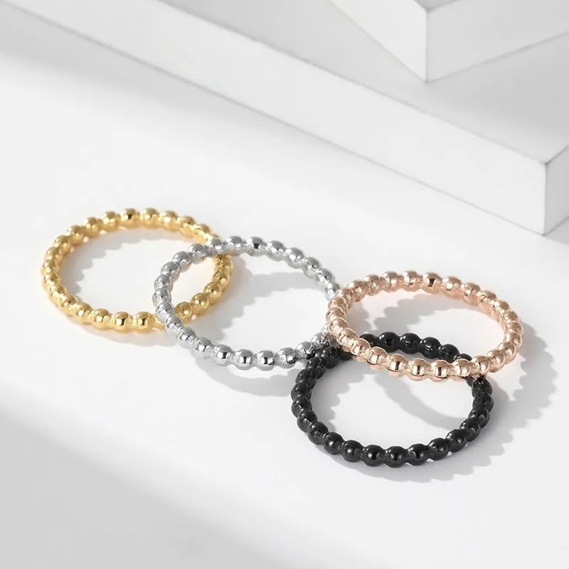2mm Stapelbarer Ring aus Edelstahl, Eternity-Band für Damen und Mädchen, Größe 5-11
