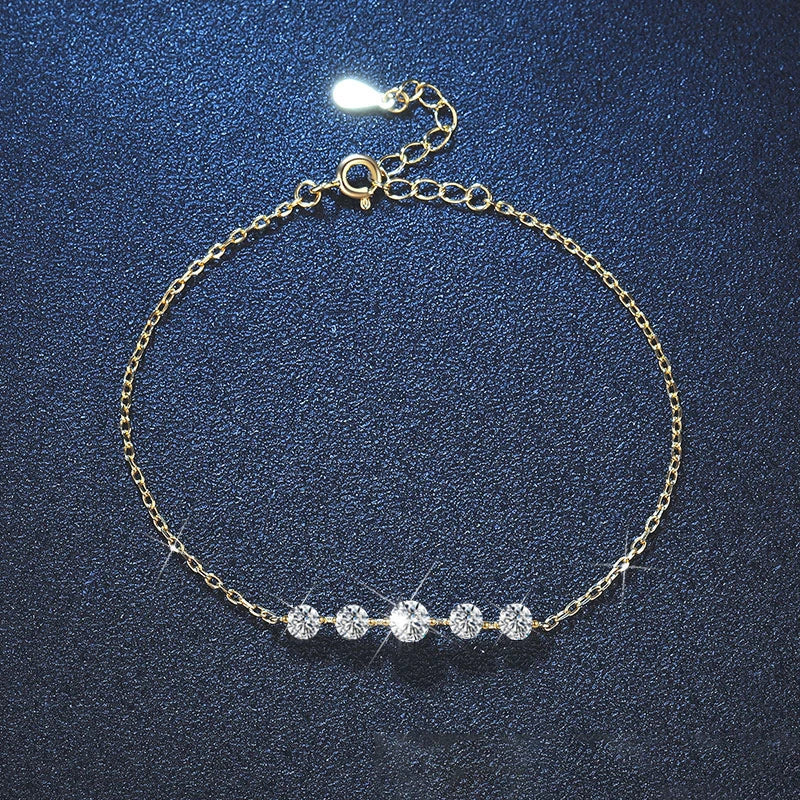 NeeTim Voll-Moissanit-Armbänder für Damen, S925 Sterlingsilber, im Labor hergestellte, diamantbeschichtete Goldarmbänder, Hochzeits- und Geburtstagsfeier-Schmuck