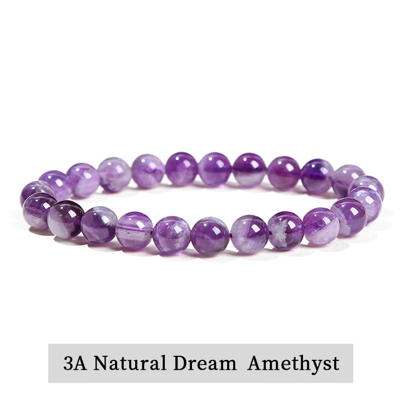 JD Natursteinperlen Armband Amethyst Tigerauge Kristall Quarz Achat Edelstein Perlen Armreifen Damen Herren Reiki Heilung Schmuck Geschenk