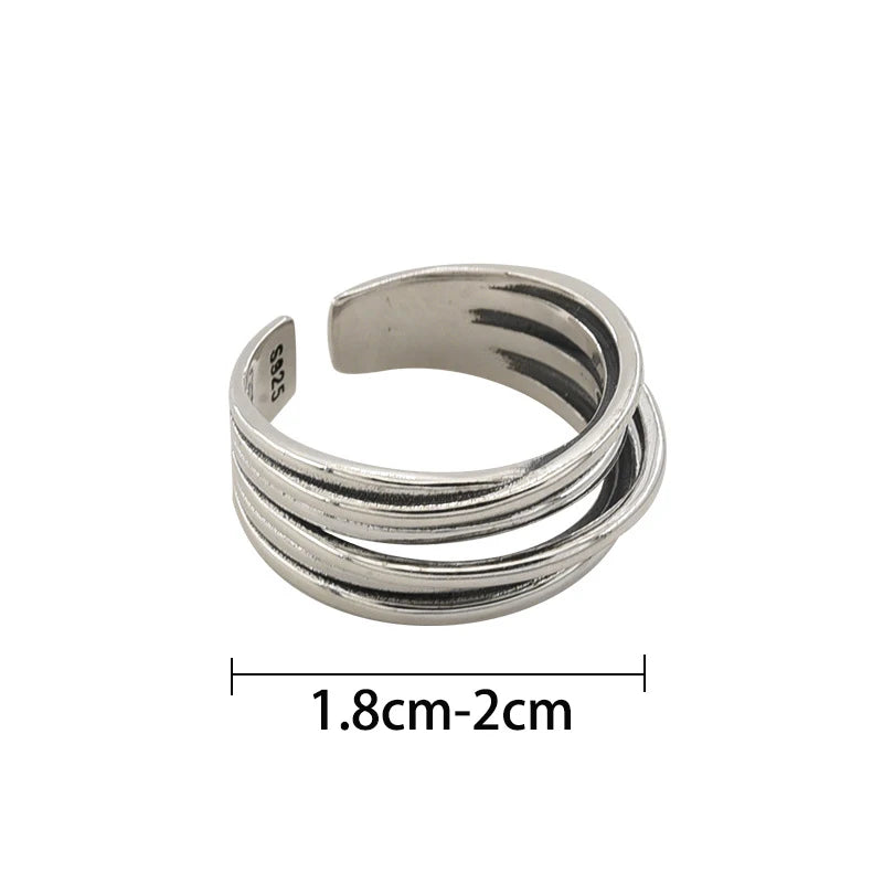 Anillo cruzado de plata de ley 925 para mujer, diseño geométrico, simple, vintage, hueco, joyería, regalo para fiestas, venta al por mayor, dropshipping