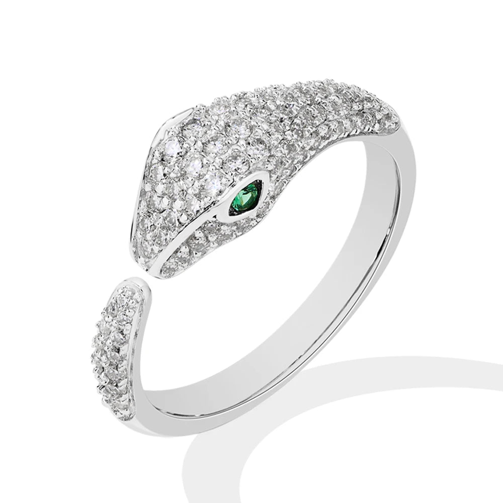 Anillos de moissanita de plata 925 con diseño de serpiente MINTYBOX para mujer, anillo ajustable de diamante de laboratorio D/VVS1 chapado en oro de 18 quilates, joyería fina de lujo