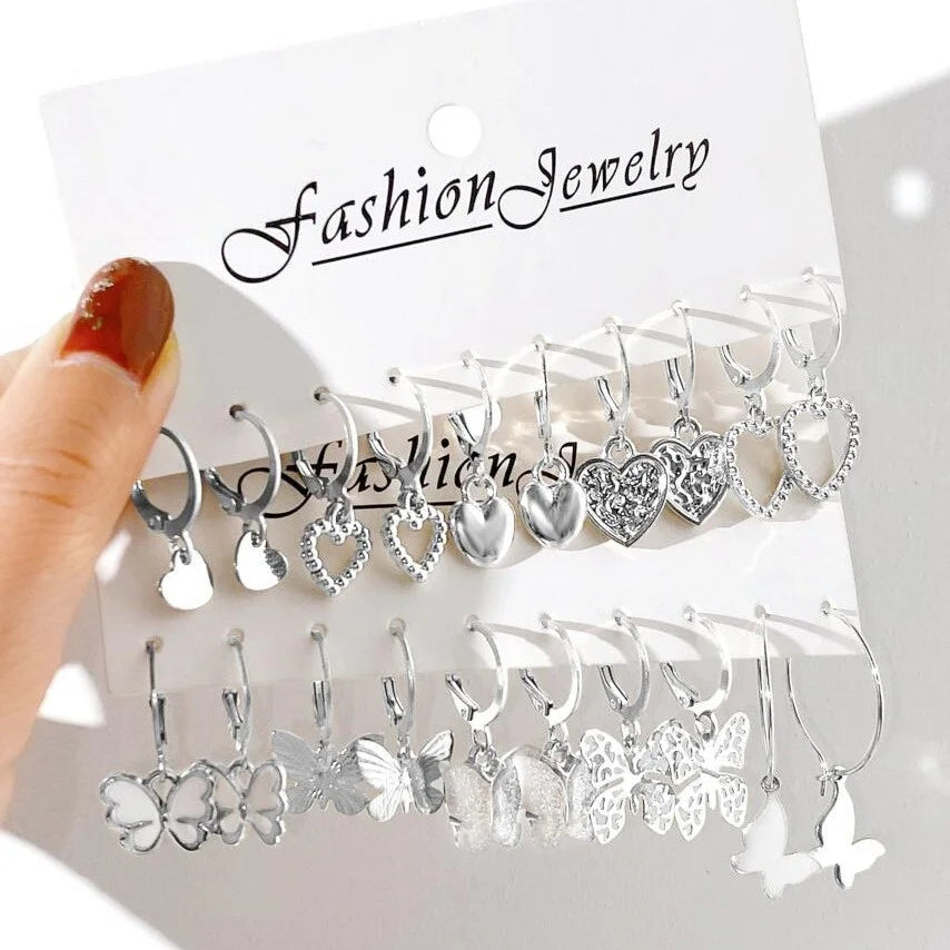 Juego de 24 pares de pendientes de aro pequeños de inspiración vintage para mujer, elegantes adornos geométricos de hierro para llevar a diario, regalos de joyería 2024