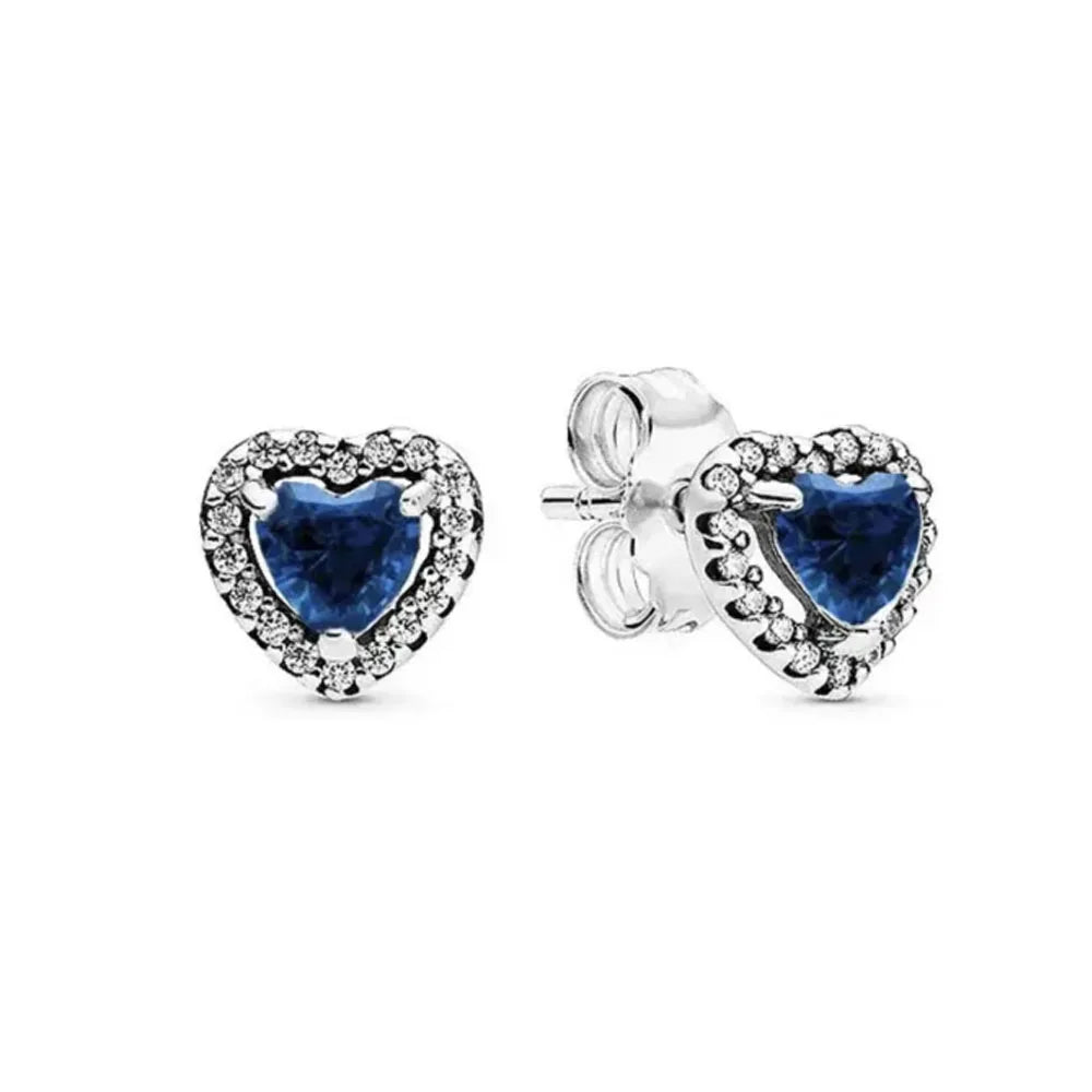Neue S925 Silber Herz-Stein-Ohrstecker geeignet für Valentinstag, Muttertag, Jubiläumsgeschenk DIY Charm-Schmuck