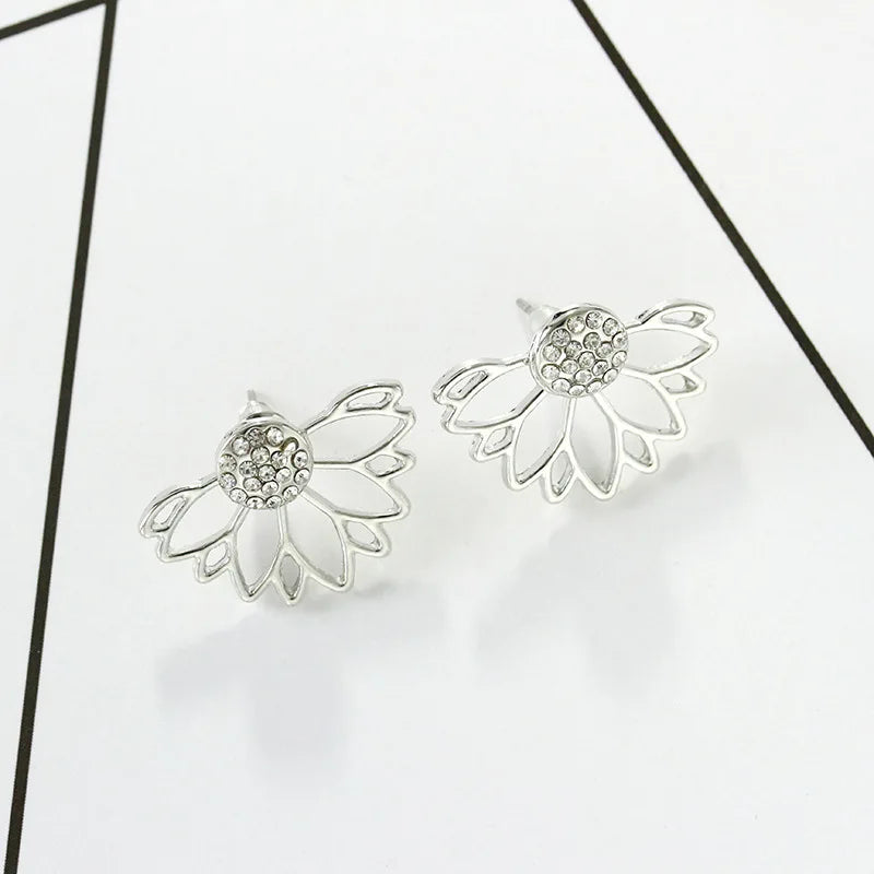 Pendientes pequeños coreanos con forma de margarita dulce para mujer, con circonitas, diseño de flores, pendientes de moda para niñas, regalo de joyería para fiesta