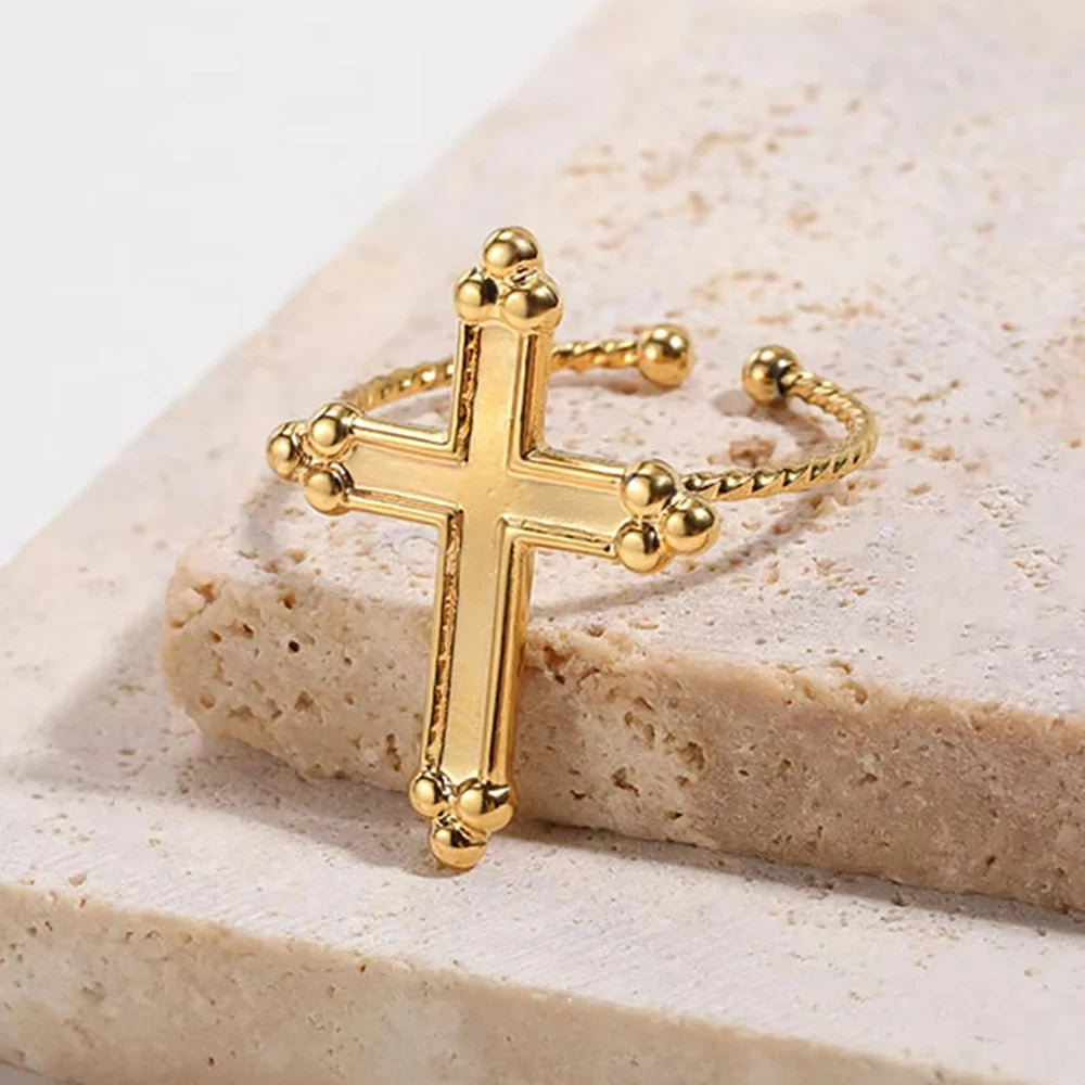 Anillos de Monedas de la Diosa Arethusa de la Antigua Grecia Vintage para Mujeres Imitación Perla Zircon Luna Anillo de Acero Inoxidable Joyería de Moda