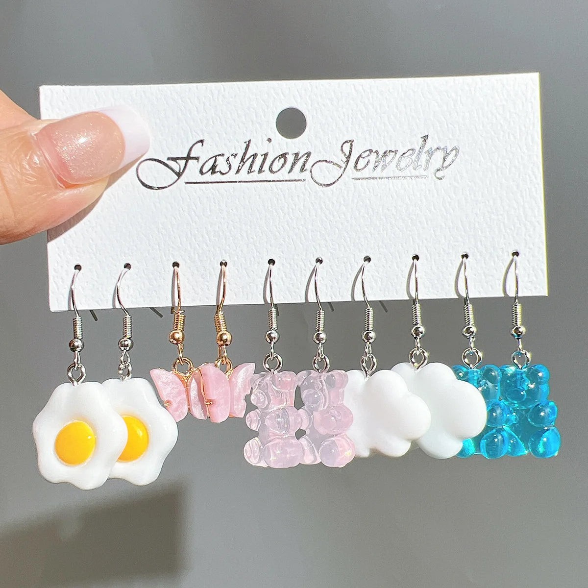 Mode Süße Fruchtgetränk Ohrringe Set für Damen Niedliche Cartoon Lebensmittel Eis Donut Lustige Harz Ohrringe Party Schmuck Geschenk Neu