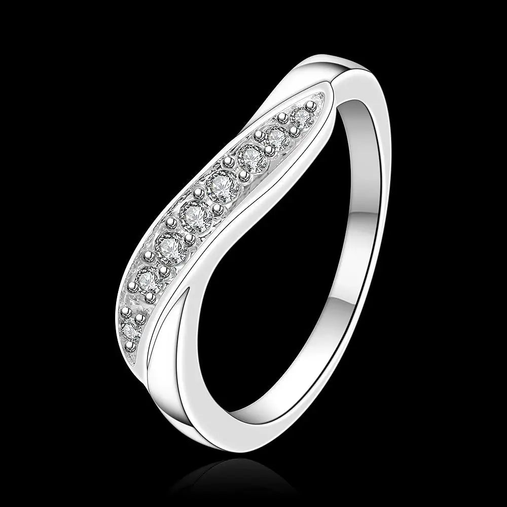 925 Sterling Silber Kristall Diamantringe für Frauen Mode Elegante Hochzeit Accessoires Party Geschenke Charms Feiner Schmuck