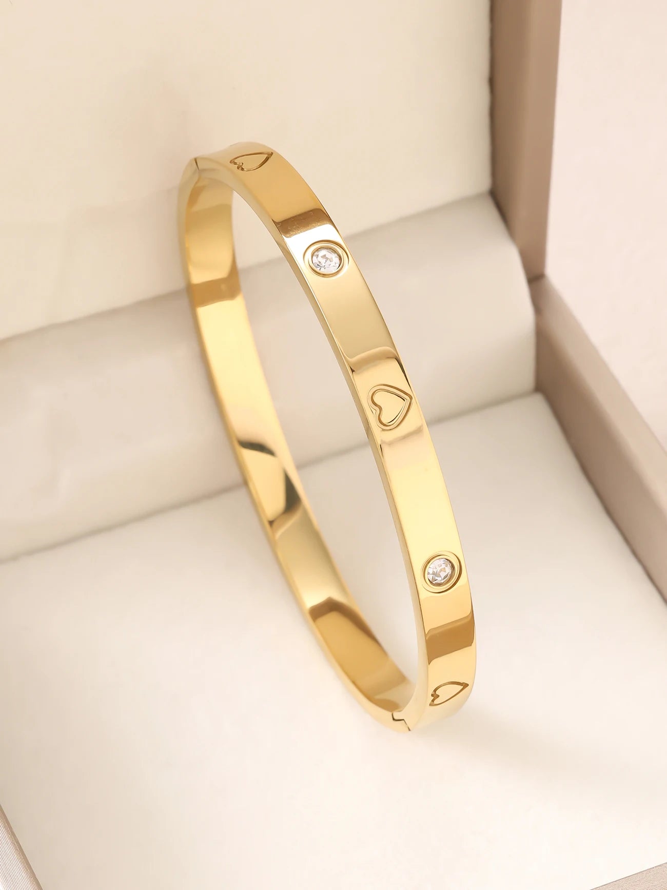 1 Stück/Set Damen Hochzeitsschmuck Party Feiertag Valentinstag Geschenk Edelstahl Armband 18K vergoldet Armband
