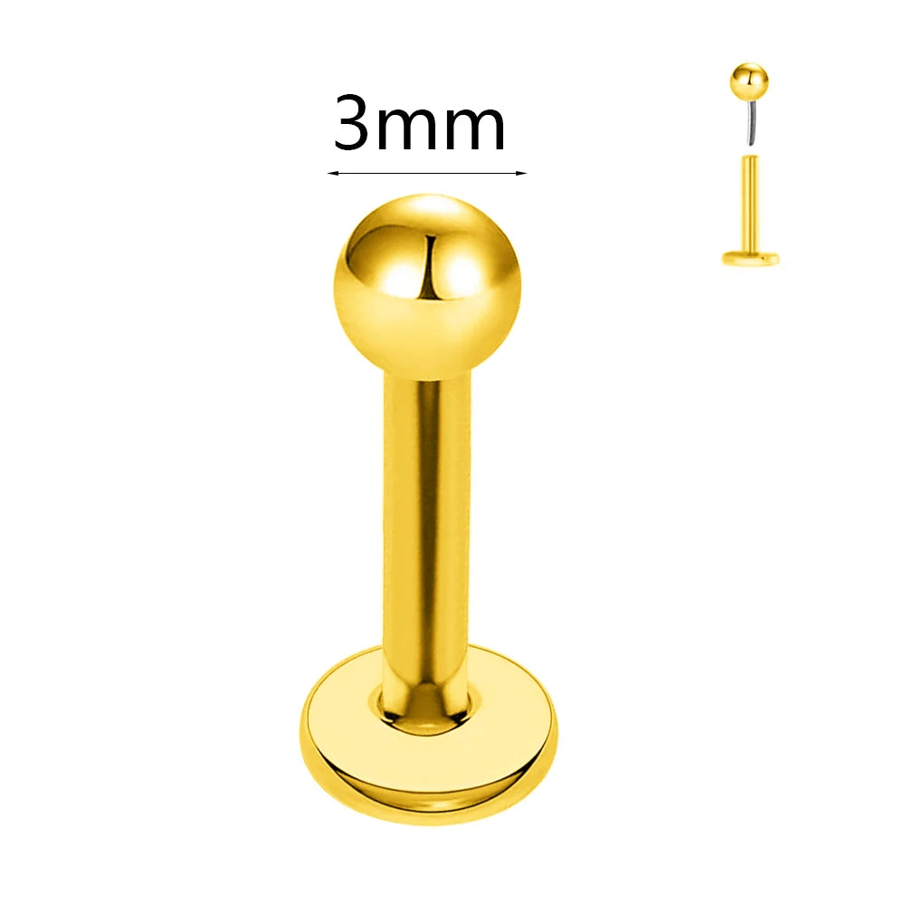 ASTM F136 G23 Titan Kugel Tragus Ohrring Gewindeloses Piercing Herz Zirkonia Stift Daith Conch Push-in Labret Stecker