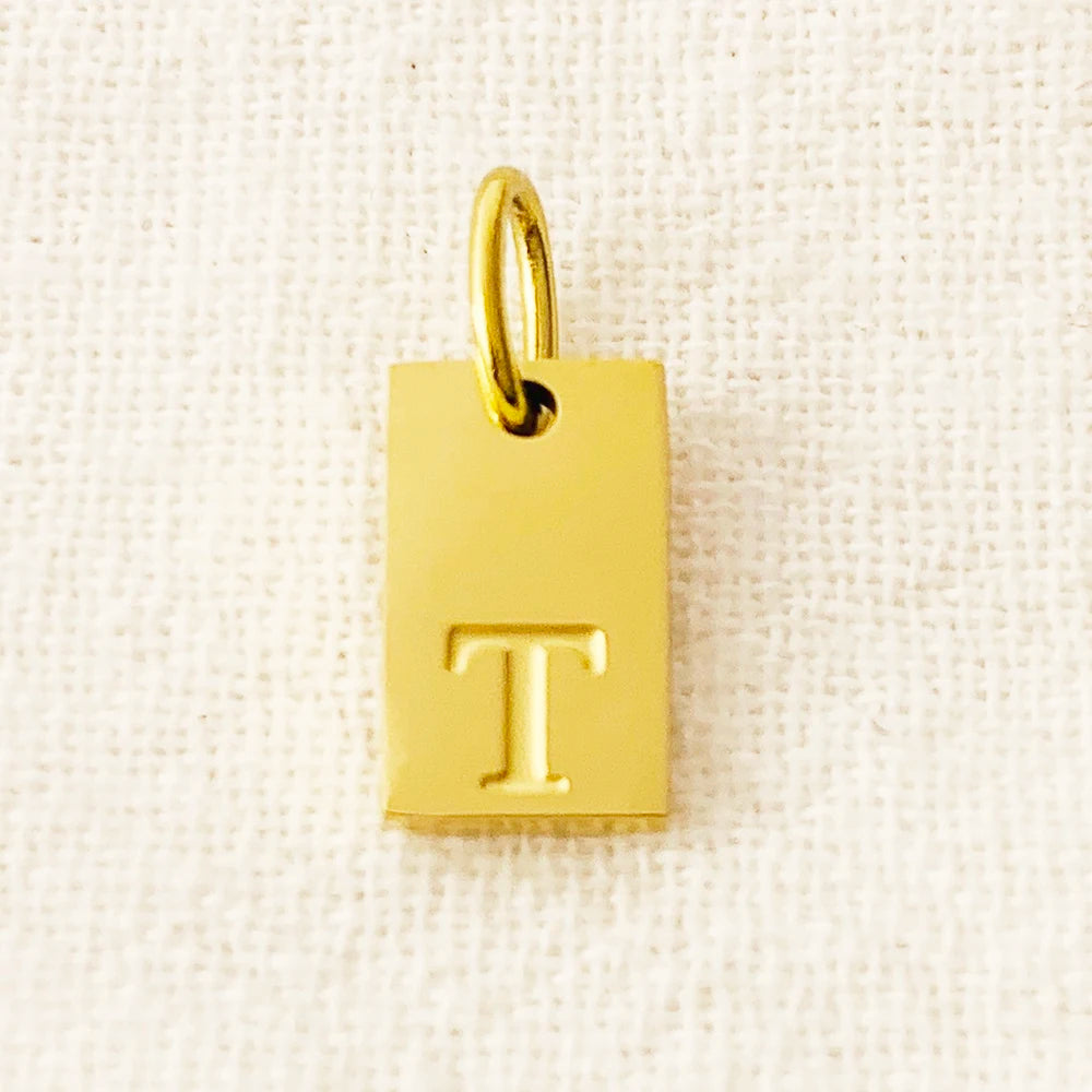 SUNIBI Dije de dije del alfabeto para collares, joyería de acero inoxidable, accesorios de letras grabadas DIY, joyería de moda para mujer