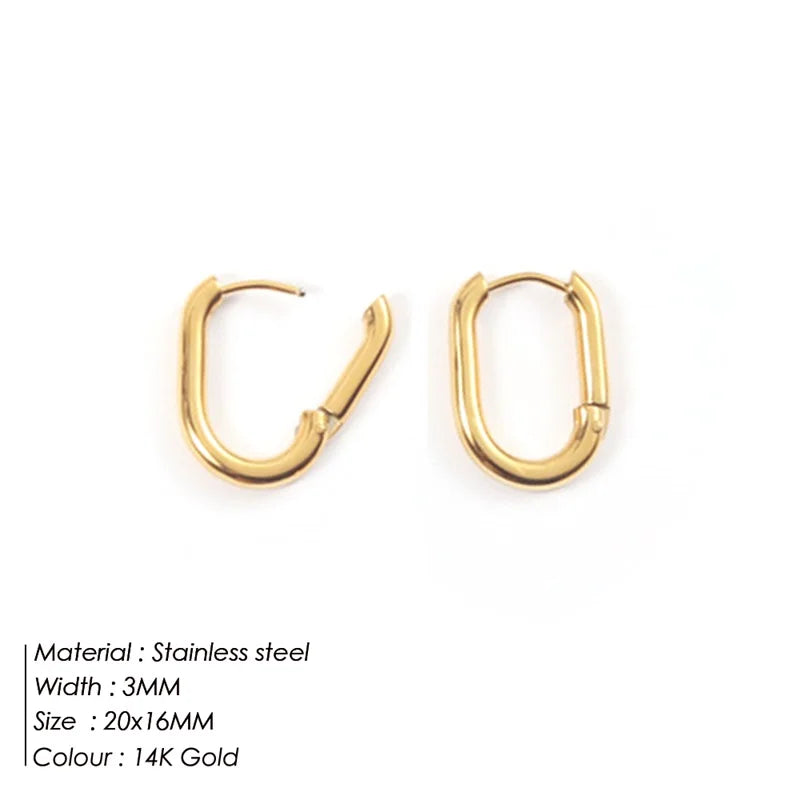 Edelstahl Antiallergie Ohrstecker Frankreich Mode Vintage Handgemachte U-Form Kreis Braut Schmuck Geschenke