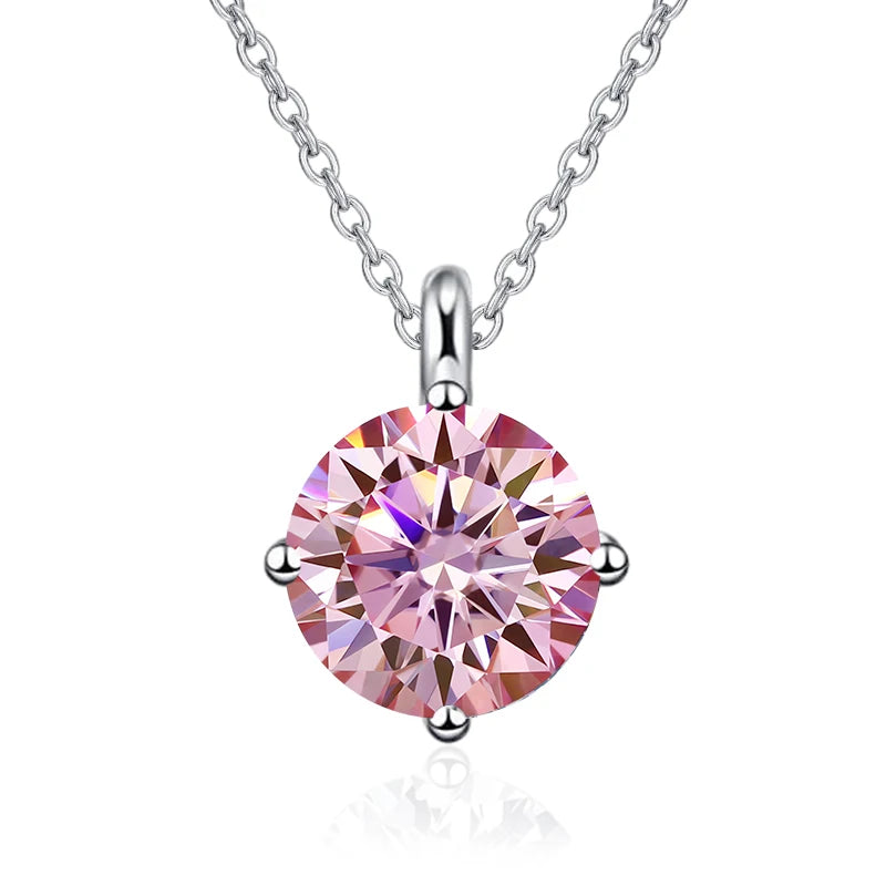 NeeTim 1CT 2CT Collar con Colgante de Moissanita Real para Mujer, Plata de Ley 925 de Alta Calidad, Joyería de Lujo para Boda, Fiesta Nupcial