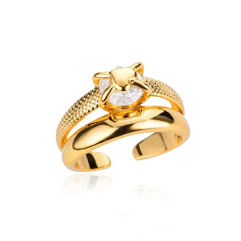 Zirkon Kleine Herzringe für Frauen Minimalismus Herzring Edelstahl Finger Zarter Ring Valentinstag Geschenke Kostenloser Versand