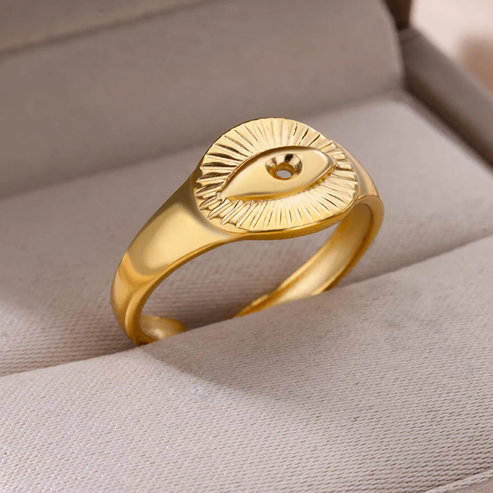 Anillos de Monedas de la Diosa Arethusa de la Antigua Grecia Vintage para Mujeres Imitación Perla Zircon Luna Anillo de Acero Inoxidable Joyería de Moda
