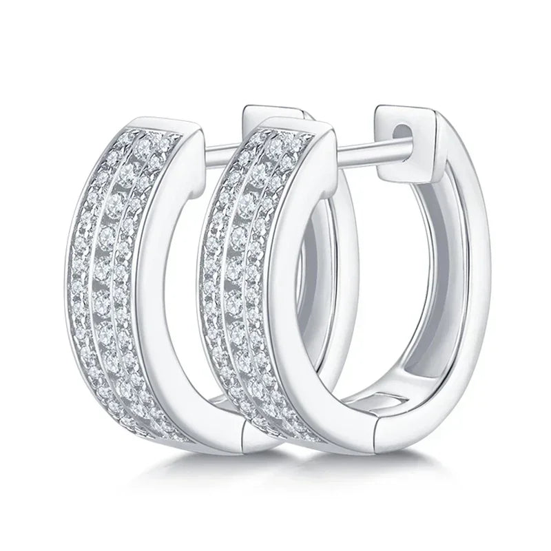 NeeTim Hoops s925 Sterling Silber Volle Echte Moissanite Ohrringe Frauen Funkelnde Diamant-Ohrring Schmuck Geschenk-Zertifikat